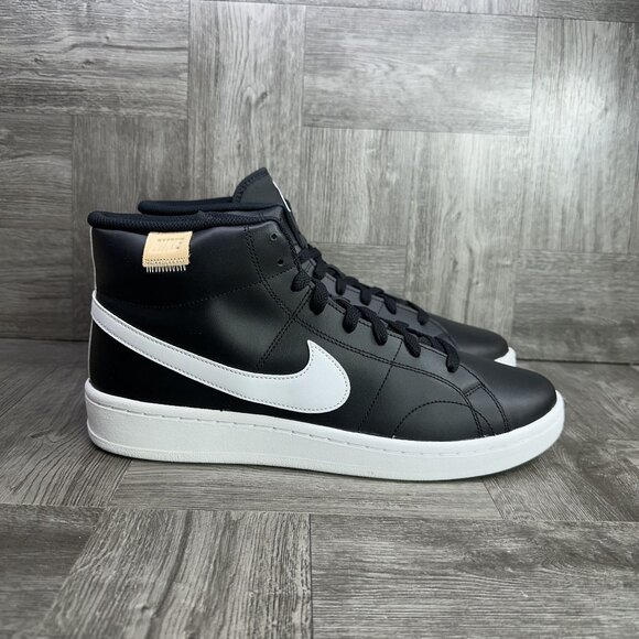 Nike Court Royale 2 Mid Women's 12/Men's 10.5 Black Leather Shoes CT1725-001 - Picture 1 of 9